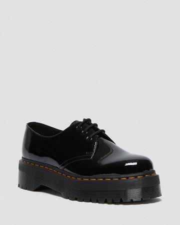 Zapatos Oxford Dr Martens 1461 Charol Cuero Plataforma Mujer Negros | MX 42VRW